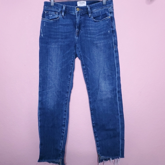 FRAME Le Garcon Boyfriend Jeans In Scorpion Wash - Picture 5 of 12